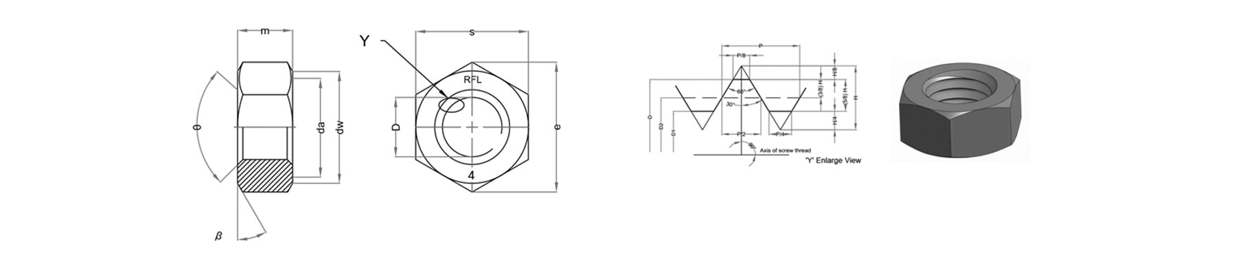 HEAVY HEX NUT AS PER ASME B18.2.2 (T-9) dimensions
