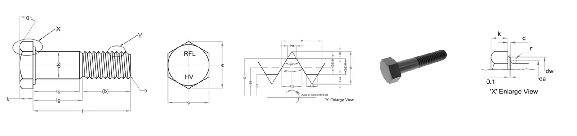 DIN EN 14399-4 Dimensional Standard of Bolts